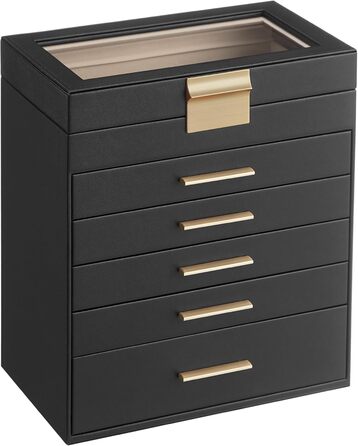 Органайзер для ювелирных изделий 6-уровневый, черный SONGMICS