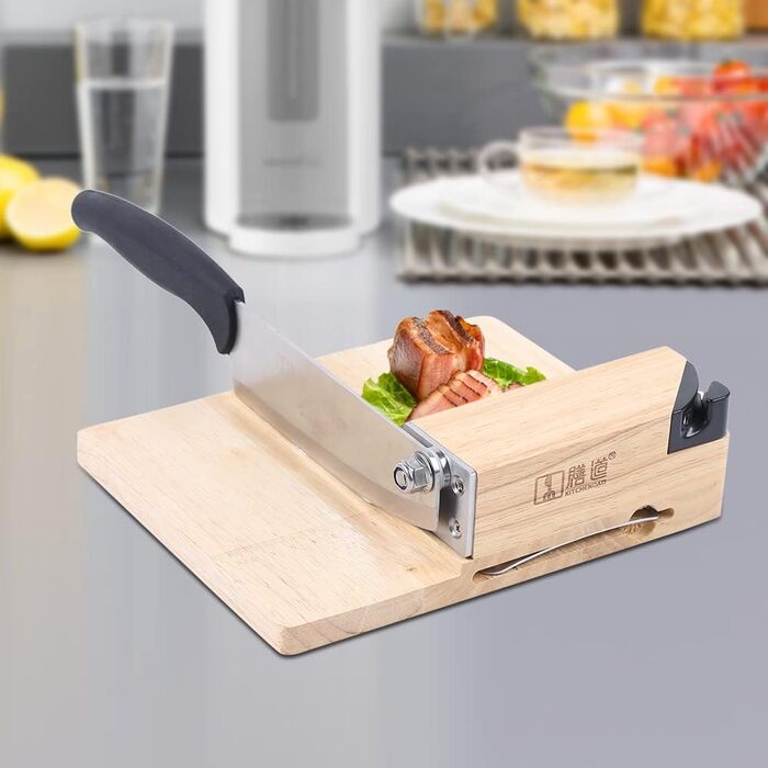 Пристрій для нарізання ковбас з дерев'яною основою Kitchendao