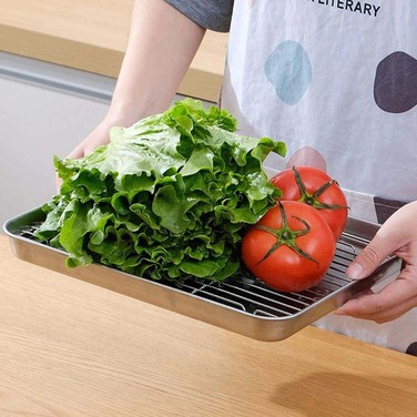 Поддон из нержавеющей стали с решеткой 31,5 x 2,8 x 24,5 см GRILLI 777628 Код: 013397