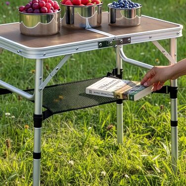 Складной алюминиевый стол для кемпинга коричневый ARATERVIO