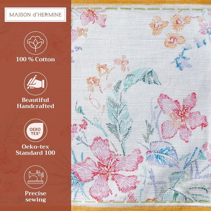 Бавовняні килимки для серветок, набір з 4 шт. , декоративні килимки для серветок, пасхальні килимки, що миються, для свят, вечерь, весни, літа (33 см x 48 см) (041 - Райський острів), 39Hermine 100