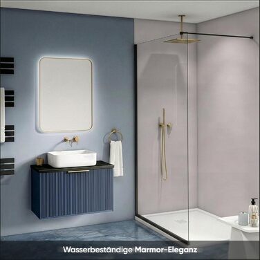 Стінові панелі IZODEKOR під мармур 60x120 см Панель для кухонного фартуха ПВХ-облицювання стін для кухні, ванної кімнати Бризкозахисний екран для кухні Водонепроникний та термостійкий (4 панелі, колір лебединий білий)