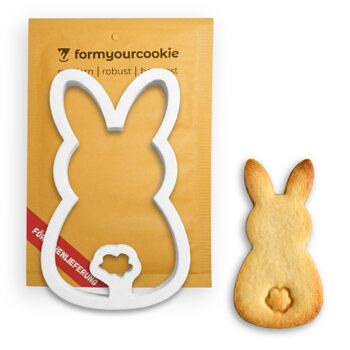 Набір із 3 формочок для пасхального печива, смугастий візерунок пасхальних яєць, кролик, 2-в-1 зі штампом, 5 x 4 см, можна мити в посудомийній машині, екологічно чистий, стійкий до іржі (великодній зайчик (10 x 5 x см))