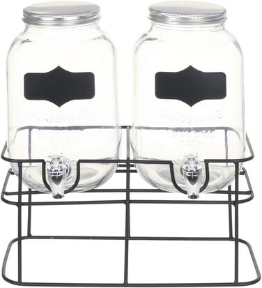 Диспенсер для напоїв зі стійкою та кранами 2 шт 4 л vidaXL