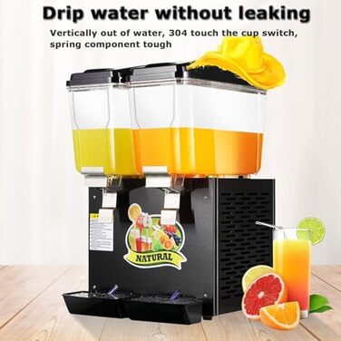 Професійний диспенсер для напоїв з терморегулятором для охолоджених напоїв 48 л чорний Generisch