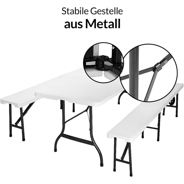 Стіл та лавки для кемпінгу 183 х 76 х 74 см Casaria