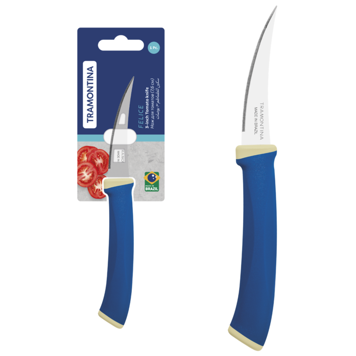 Нож для томатов Tramontina Felice blue, 76 мм (7081465)