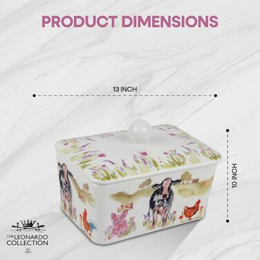 Маслянка з кришкою, китайська кераміка, з гарними акварельними мотивами, дизайн якої розроблено галереєю Дженніфер Роуз для Busy Bees (ферма).