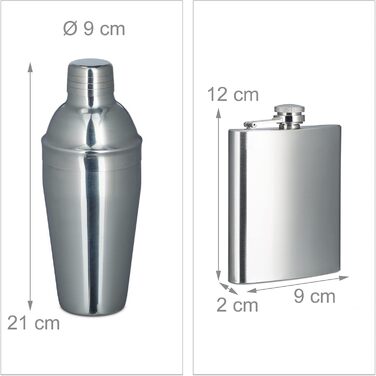 Набір бармена 6 предметів з нержавіючої сталі Relaxdays