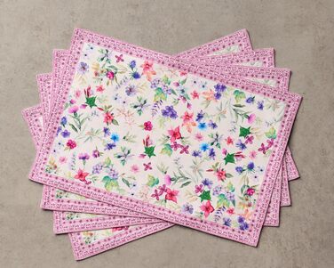 Бавовняні килимки для серветок, набір з 4 шт. , декоративні килимки для серветок, пасхальні килимки, що миються, для свят, вечерь, весни, літа (33 см x 48 см) (053 - Шардон), 39Hermine 100