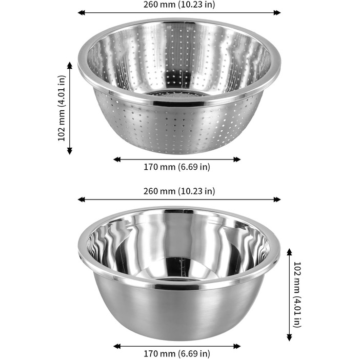 Комплекти сита та миски з нержавіючої сталі CHUENKUK
