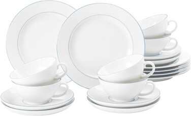 Чайний сервіз на 6 персон, 18 предметів, Sonata Blue Lines Seltmann Weiden