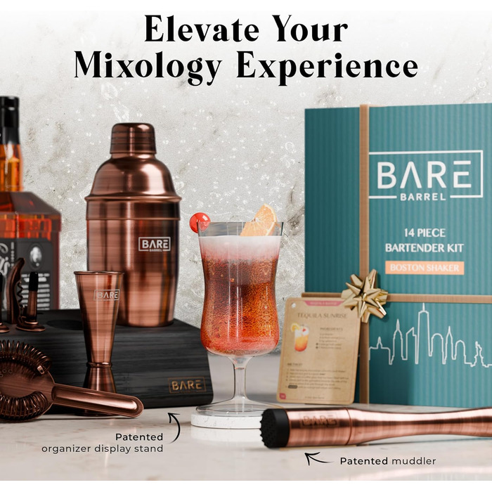 Професійний набір барного приладдя 14 предметів Bare Barrel