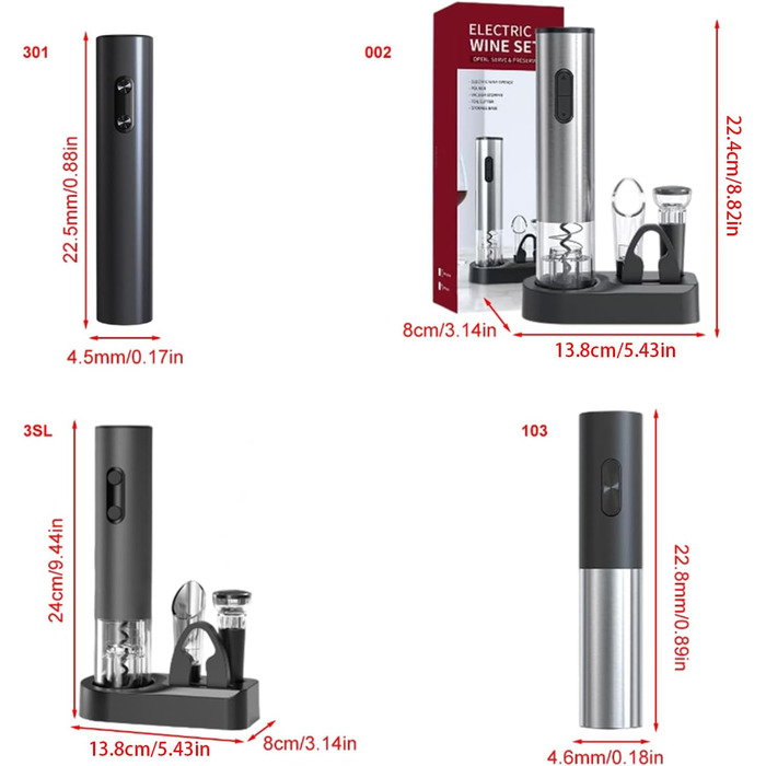 Набір для відкривання вина з акумулятором та підставкою Geavonyg