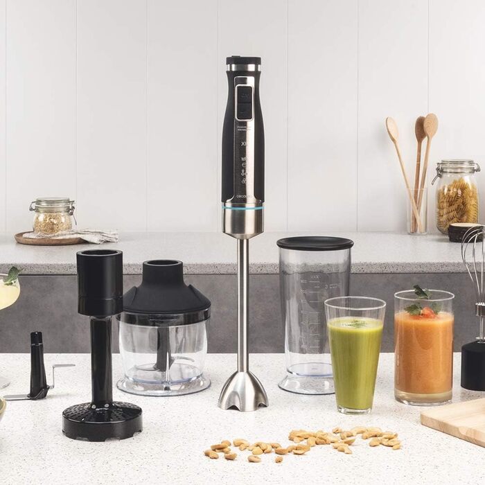 Ручний блендер 1500 Вт PowerGear 1500 XL Mash Pro з аксесуарами, набір 6 предметів Cecotec