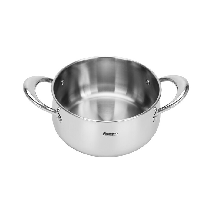 Каструля Fissman ABSOLUTE PRO 20x10 см / 3,2 л зі скляною кришкою нержавіюча сталь (5546)