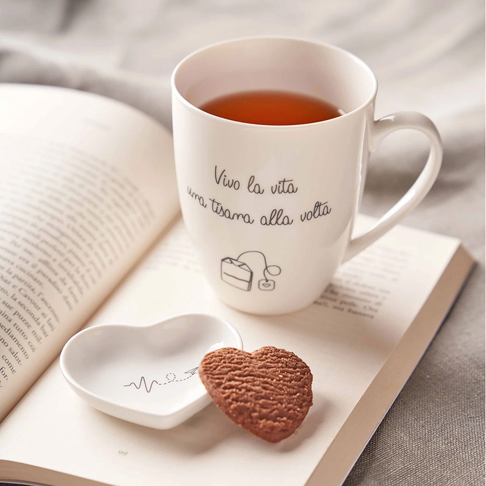 Кружка для чая La Porcellana Bianca GLI ONESTI Buonanotte, фарфор, 450 мл