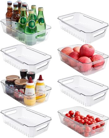 Набір органайзерів для холодильника Lifewit 8 шт. , контейнер для зберігання контейнера для зберігання холодильника Прозорий контейнер для зберігання Коробки-органайзери для кухонної морозильної камери, стільниця комори, без бісфенолу А 8 шт.