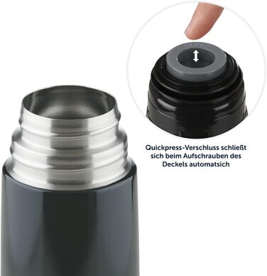 Термос Blumtal Eifel з нержавіючої сталі 500 мл - герметичний термос з чашкою для пиття в дорозі, ізолює гарячі напої, темно-зелений (350 мл, чорний)