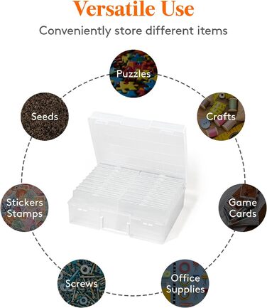 Фоточехол, 18 внутренних держателей для фотографий, прозрачные фотобоксы для хранения, пластиковый органайзер для фотографий для семян, открыток, поделок, наклеек Clear, 10,1 x 15,2