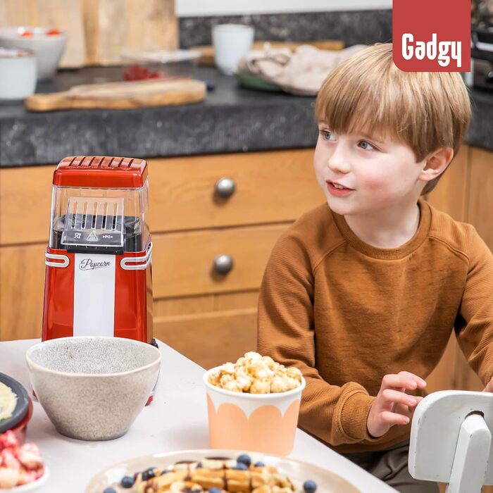 Машина для попкорну в ретро дизайні, червоний Gadgy