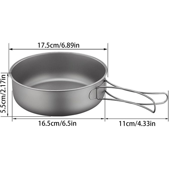 Туристическая сковорода из чистого титана 1,2л Generisch
