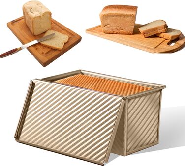 Форма для випікання хліба з кришкою, 21 x 11 x 11,5 см золотистий Aohcae