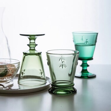 Набор стаканов La Rochere Abeille, зеленые, 180 мл, h 9,5 см, диам. 7,7 см, 4 пр.