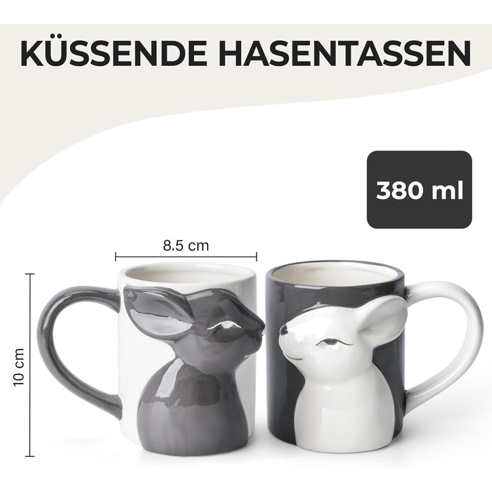 Набор кружек в форме зайчика 2 шт 400 мл MIAMIO