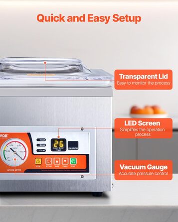 Профессиональный камерный вакууматор 180 Вт DZ-260A VEVOR