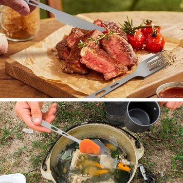 Набор туристических столовых приборов из титана 3 предмета XYFuuee