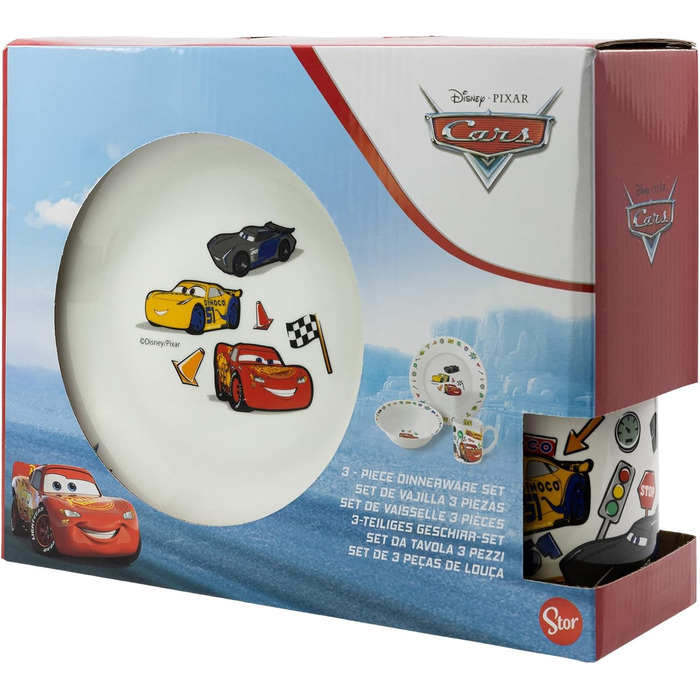 Набор детской столовой посуды Disney Cars, 3 предмета в подарочной коробке Stor
