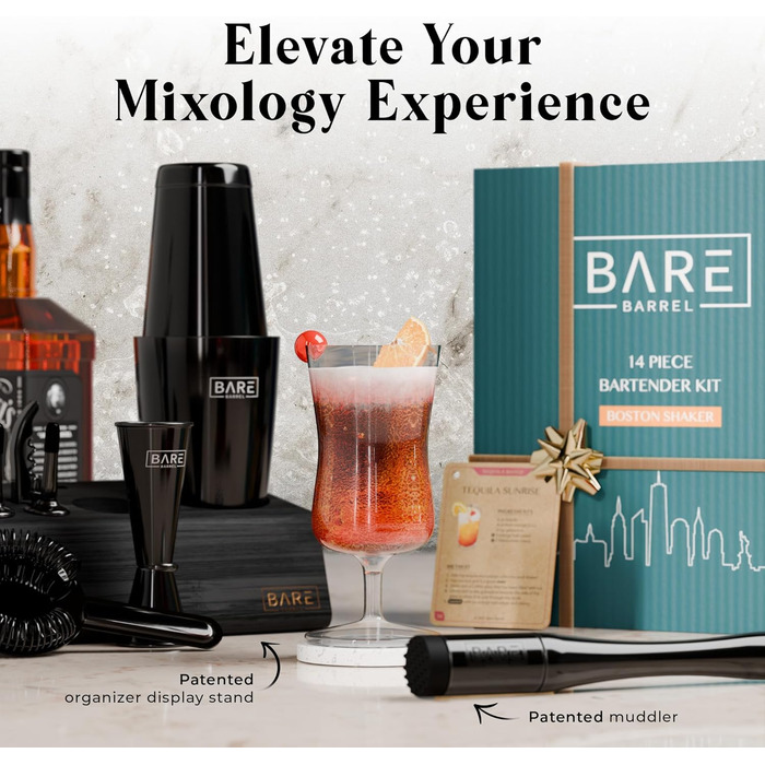 Набір для коктейлів 14 предметів чорний Bare Barrel