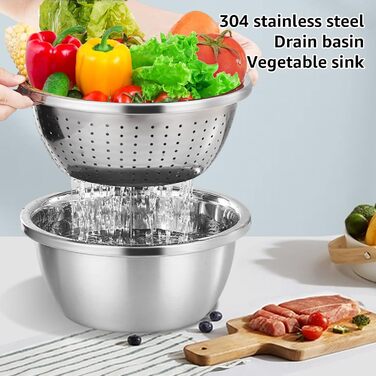 Набор сита и миски из нержавеющей стали 2 шт LDHHYH