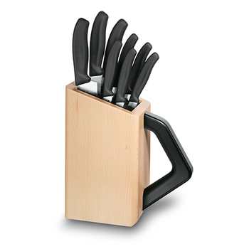 Кухонный гарнитур Victorinox SwissClassic Cutlery Block 8шт с черным. рукоятка с подставкой (8 ножей)