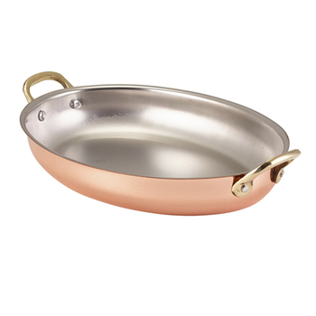 Сковородка для подачи 24.5*17.5 см, овальная, медное покрытие, GenWare
