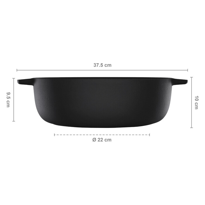 Каструля з кришкою чавунна Fiskars Norden Grill 6 л, 30 см (1066430)