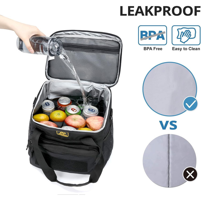 Тактична ланч-сумка для чоловіків 12,3 л чорна Bunnychic