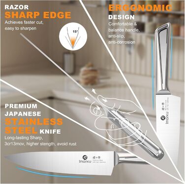 Набір ножів з деревяним блоком 14 предметів imarku