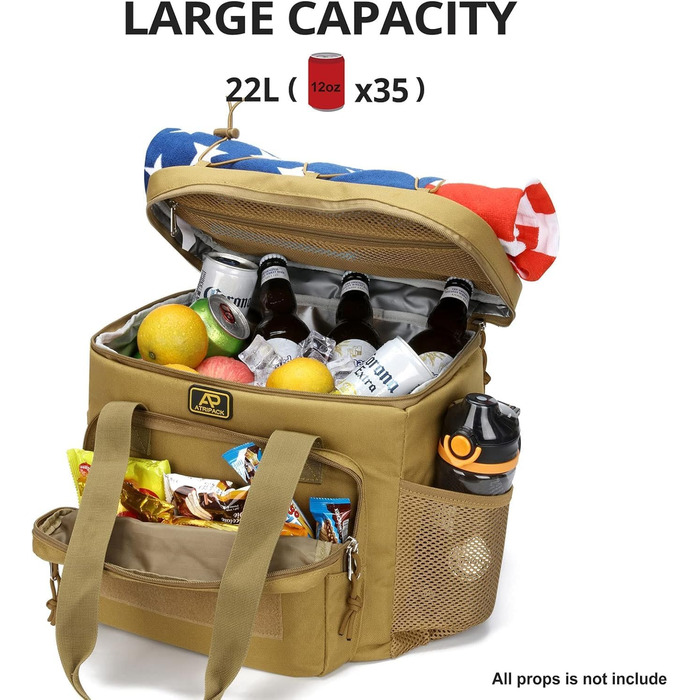 Тактична сумка для ланчу для чоловіків 12,3 л коричнева Bunnychic