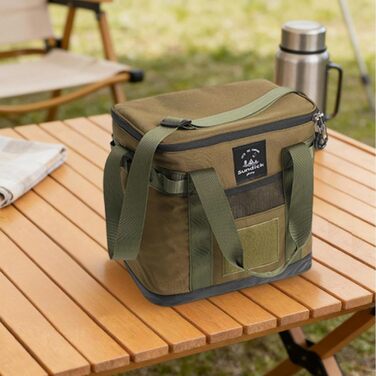 Ізольована сумка, універсальна, портативна, утеплена термосумка для дорослих, ідеально підходить для кемпінгу, офісу, риболовлі, походів та пікніків, зелена