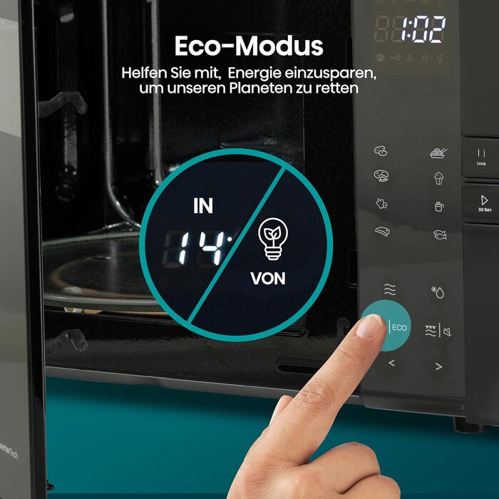 Мікрохвильова піч Hisense H20MOBP1HI / 700 Вт / InverterTech / Керамічне покриття / Преміальне скло / Виготовлена на замовлення, багатофазне приготування / Функція розморожування / 5 рівнів потужності / Блокування від дітей / Чорна (25 л, цифрове керуванн
