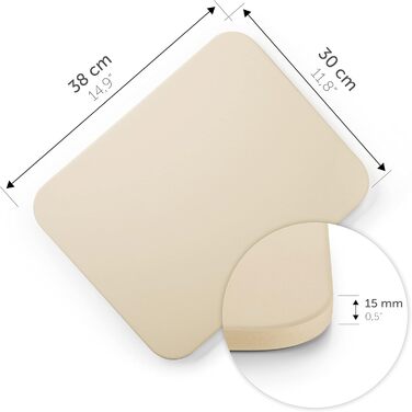 Камінь для піци Blumtal для духовки та гриля - прямокутний, виготовлений з кордієриту, витримує температуру до 900C - камінь для піци для хліба та піци 38 x 30 x 1,5 см