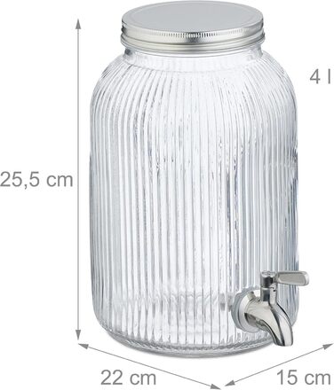 Диспенсер для напоїв з краном та кришкою 4 л Relaxdays