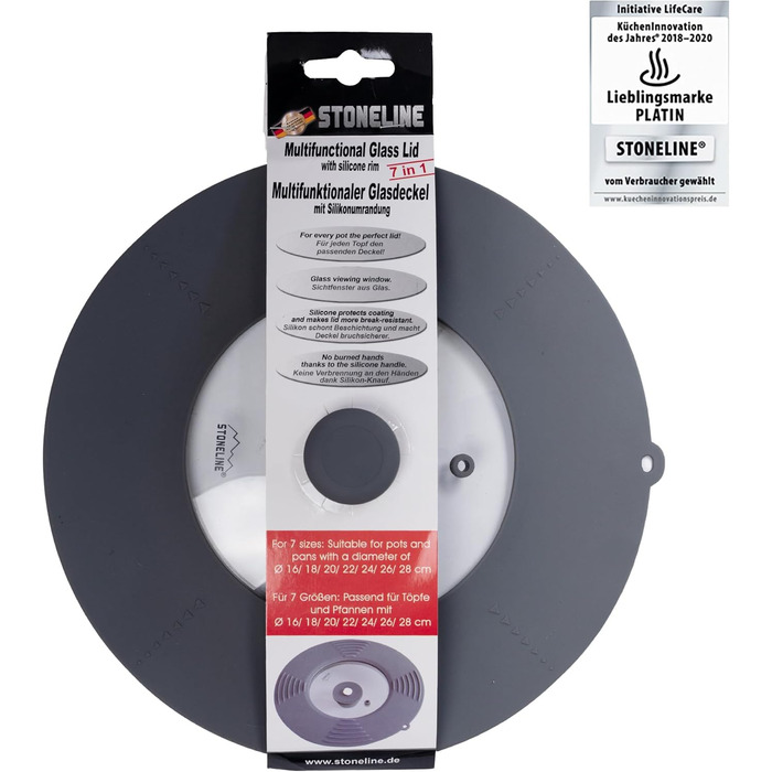 Универсальная крышка 7-в-1 для кастрюль и сковородок STONELINE