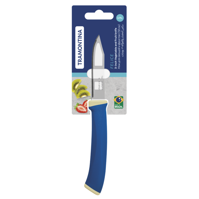 Нож для овощей Tramontina Felice blue, 78 мм (7096819)