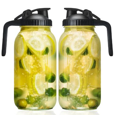 Глечик скляний з кришкою 2 шт 1,8 л Liuruiyu