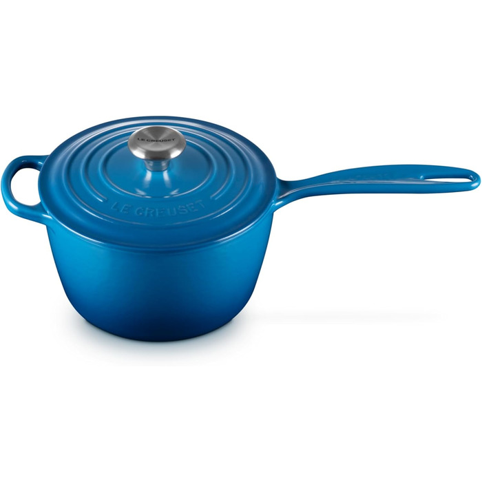Чугунный сотейник Ø 18 см, 1,8 л с крышкой, синий Марсель Signature Le Creuset