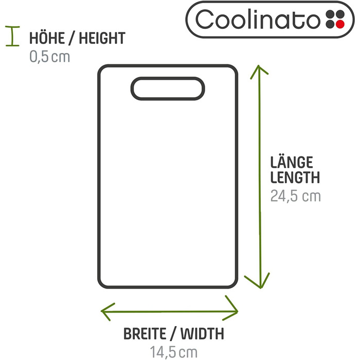 Набір обробних дощок Coolinato, 3 шт., різні розміри, антибактеріальні дошки з жолобком для збору соку, 3 кольори для гігієнічного розділення продуктів (набір 6 шт. кольорових - 24,5x14,5 см)