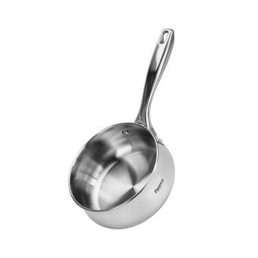 Ківш Fissman ABSOLUTE PRO 16x7,5 см / 1,5 л зі скляною кришкою нержавіюча сталь (5544)